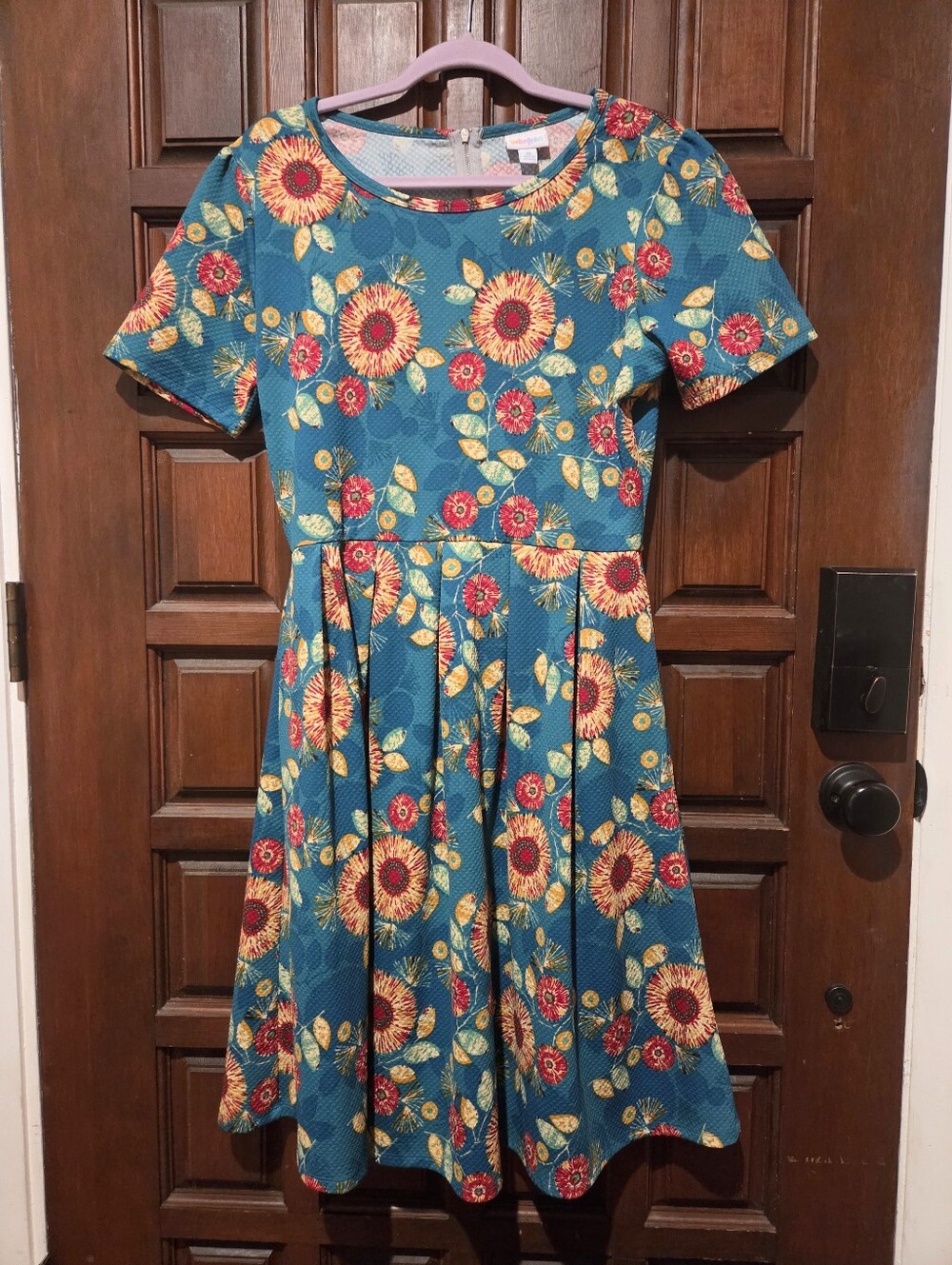 LulaRoe Teal Floral Dress XL